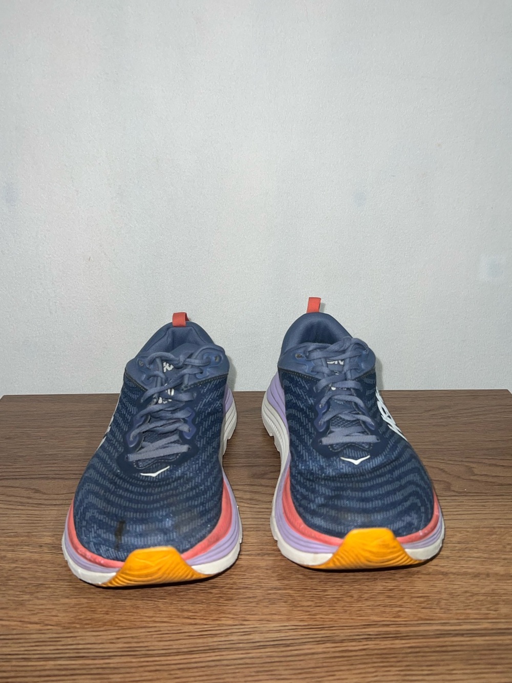 HOKA Gaviota 5 Womens 9 Navy Grapefruit Stability Running Walking Shoes - Picture 3 of 8